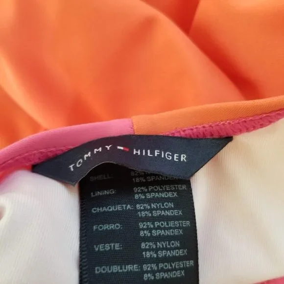 Tommy HilfigerColorblock One-Piece Swimsuit Dahlia Orange Pink